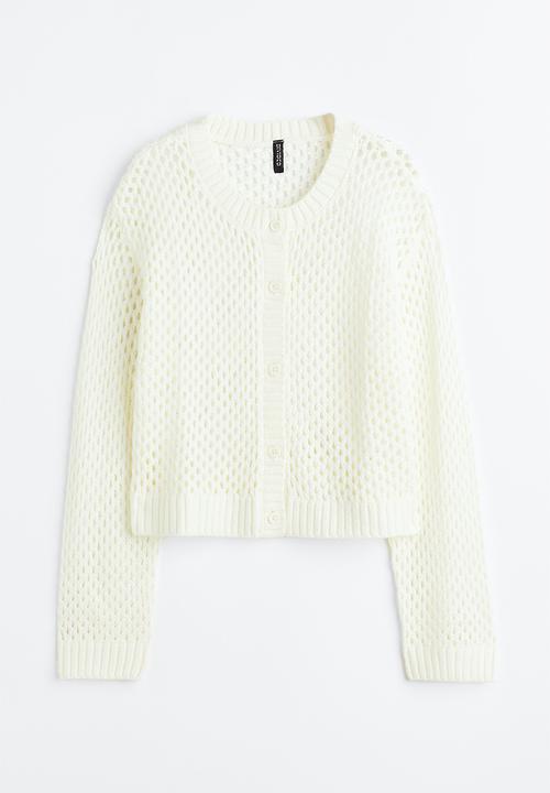 H&M - Hole-knit cardigan - cream