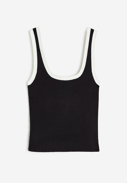 H&M - Rib-knit vest top - black & white