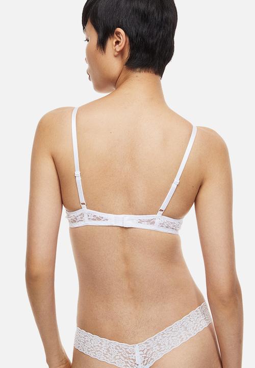 H&M - 3-pack lace thong briefs - blue & white