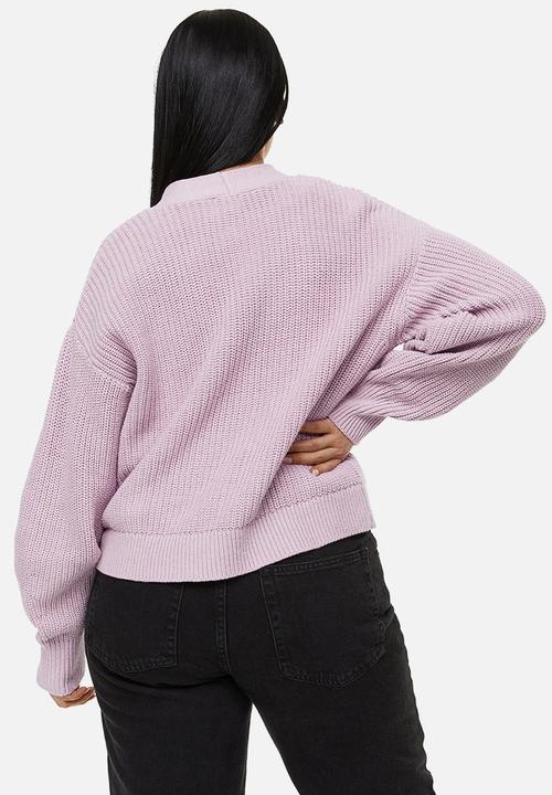 H&M - Rib-knit cardigan - light purple 