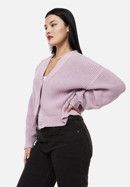 H&M - Rib-knit cardigan - light purple 