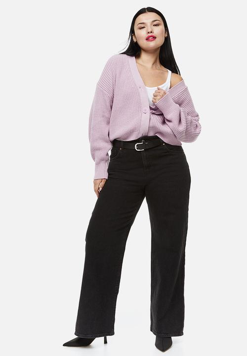 H&M - Rib-knit cardigan - light purple 