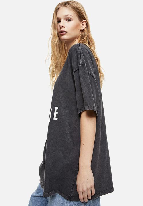 H&M - Oversized printed t-shirt - grey,multi