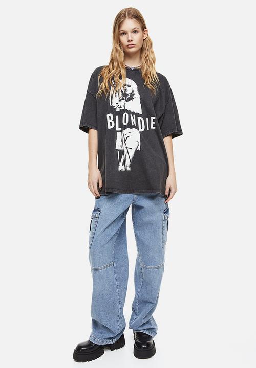 H&M - Oversized printed t-shirt - grey,multi