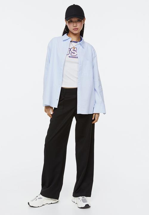 H&M - Oxford shirt - light blue/striped
