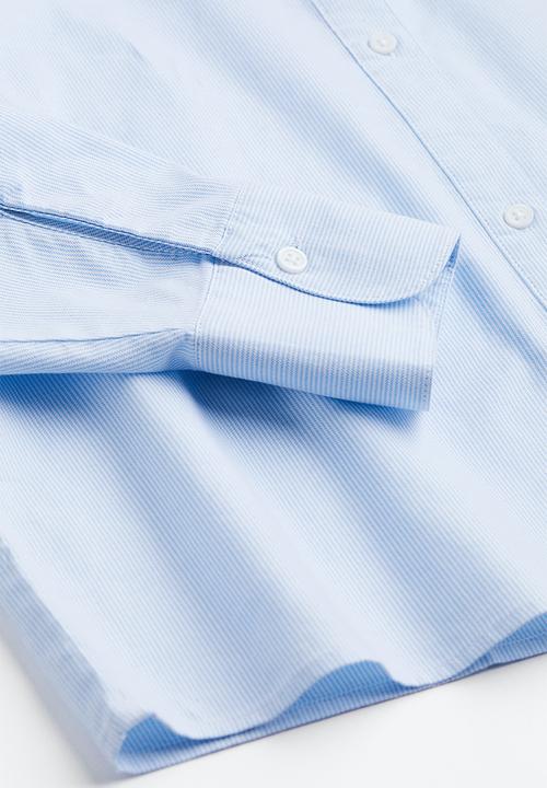 H&M - Oxford shirt - light blue/striped