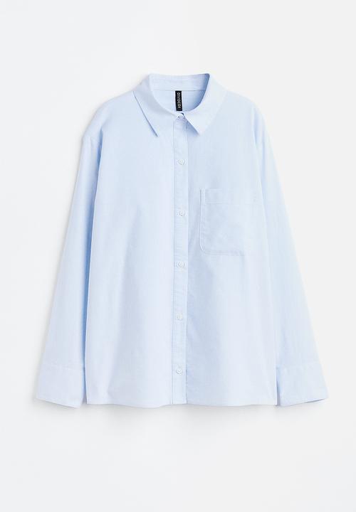 H&M - Oxford shirt - light blue/striped