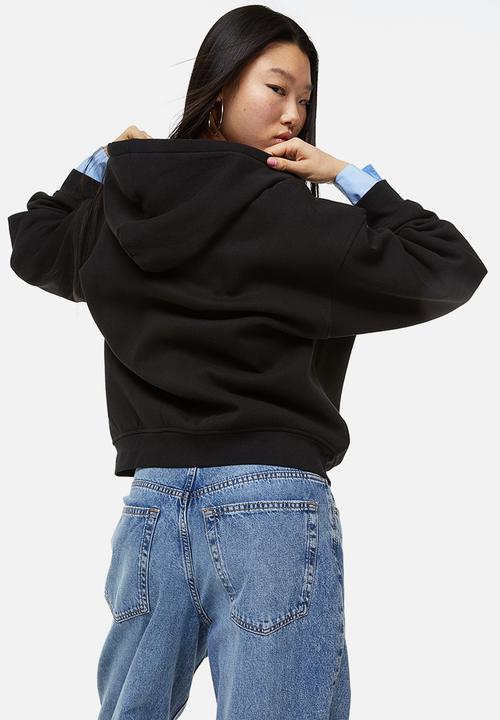 H&M - Oversized zip-through hoodie - black