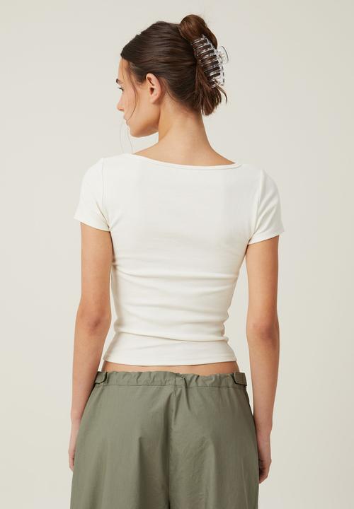 Cotton On - Madison short sleeve top - neutral white
