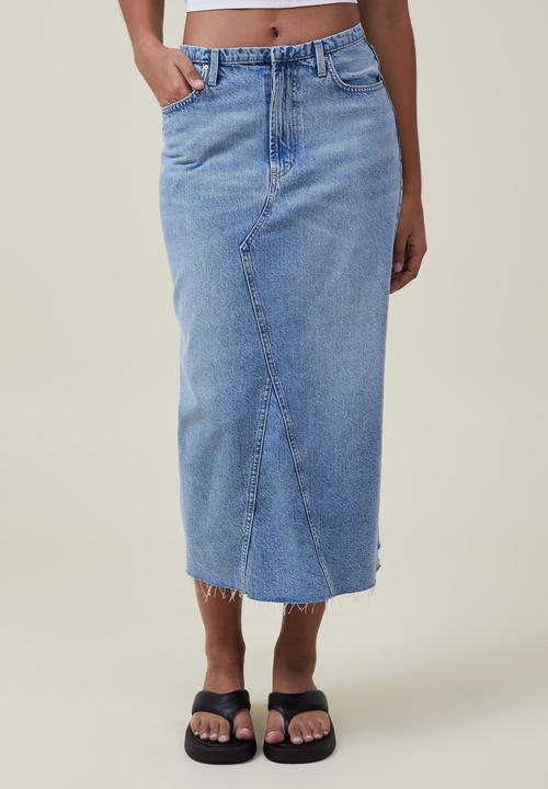 Cotton On - Maxi denim skirt - bells blue