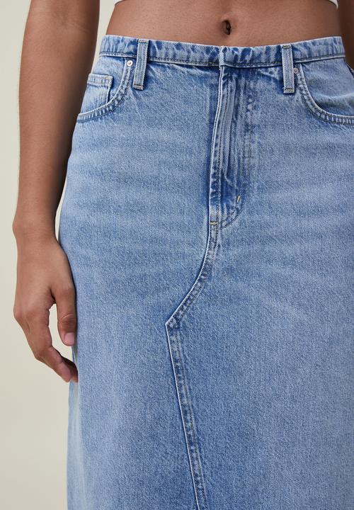 Cotton On - Maxi denim skirt - bells blue