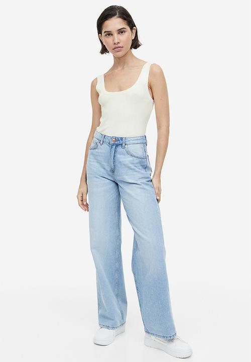 H&M - Rib-knit vest top - cream 