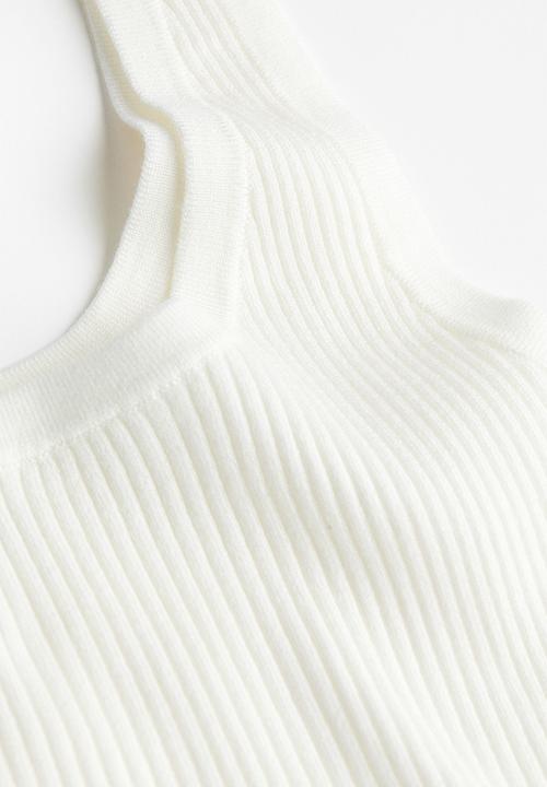 H&M - Rib-knit vest top - cream 