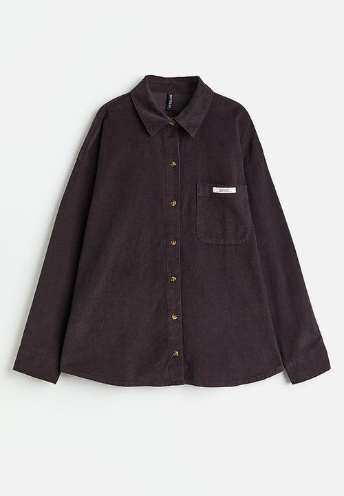 H&M - Oversized corduroy overshirt - black