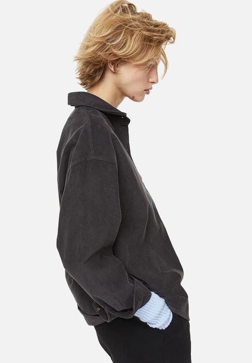 H&M - Oversized corduroy overshirt - black