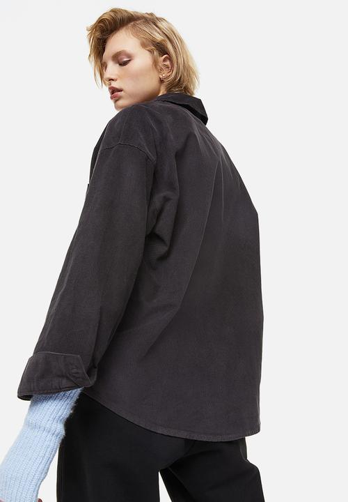 H&M - Oversized corduroy overshirt - black