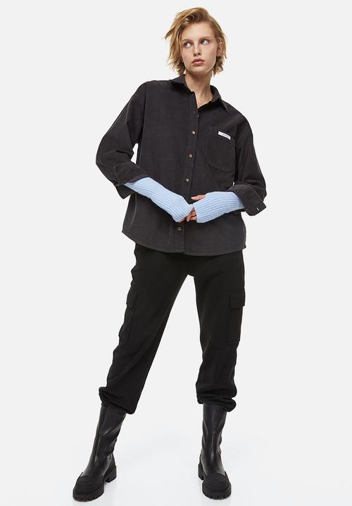 H&M - Oversized corduroy overshirt - black