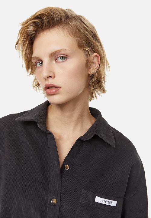 H&M - Oversized corduroy overshirt - black