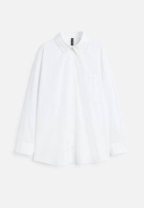 H&M - Oversized poplin shirt - white