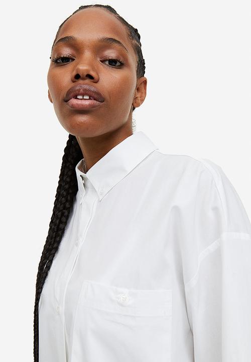 H&M - Oversized poplin shirt - white