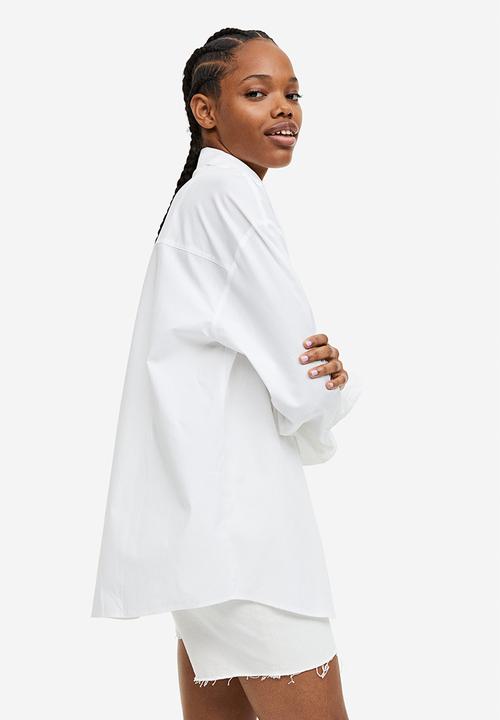 H&M - Oversized poplin shirt - white