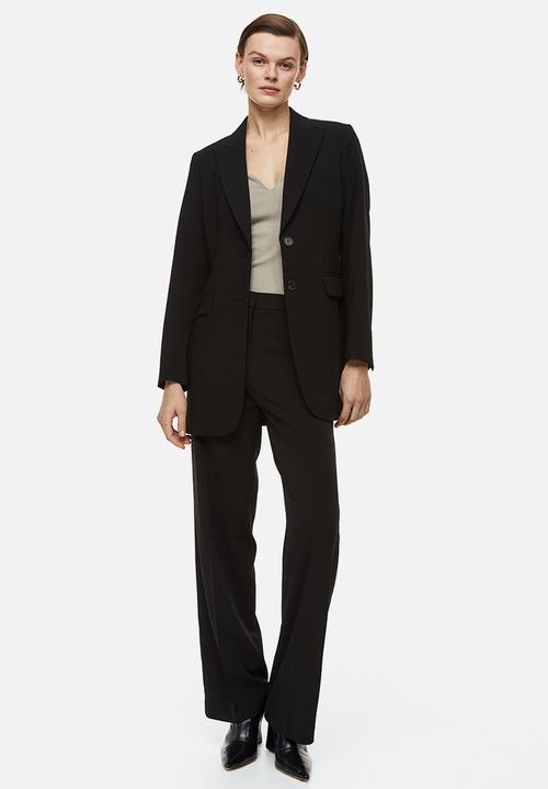 H&M - Long-sleeved ribbed top - light greige