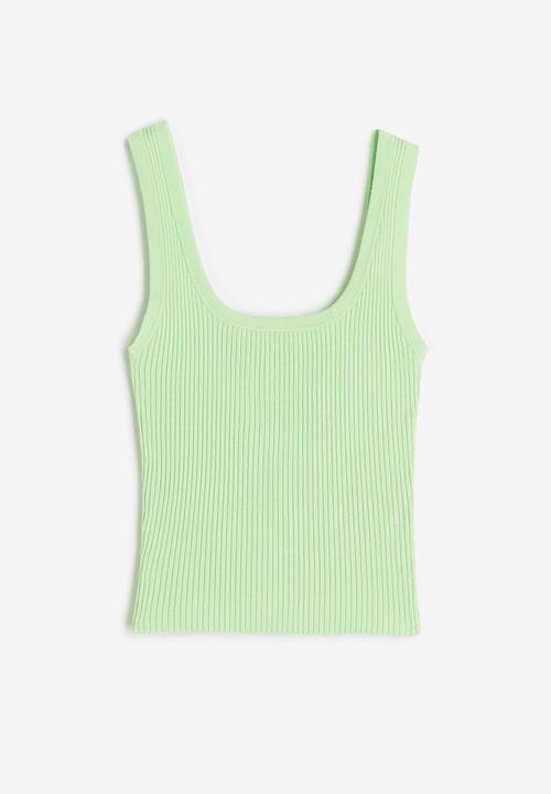 H&M - Rib-knit vest top - light green 