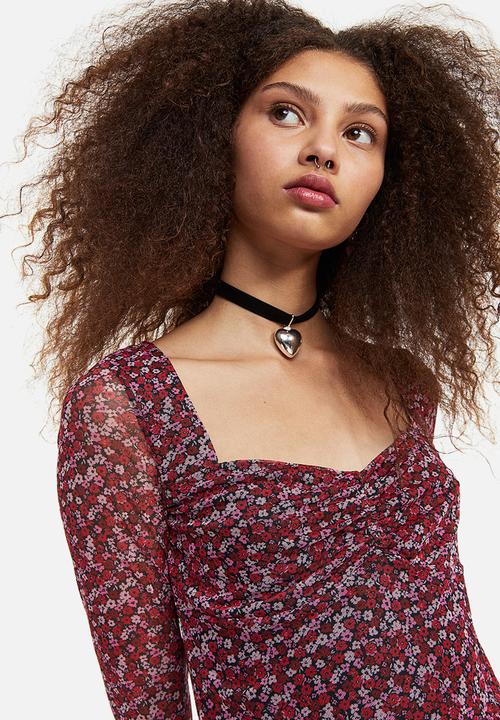 H&M - Mesh dress - multi,red