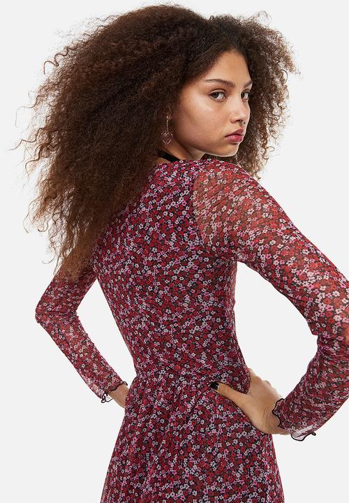 H&M - Mesh dress - multi,red