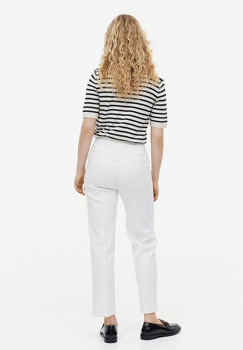 H&M - Tapered trousers - cream 