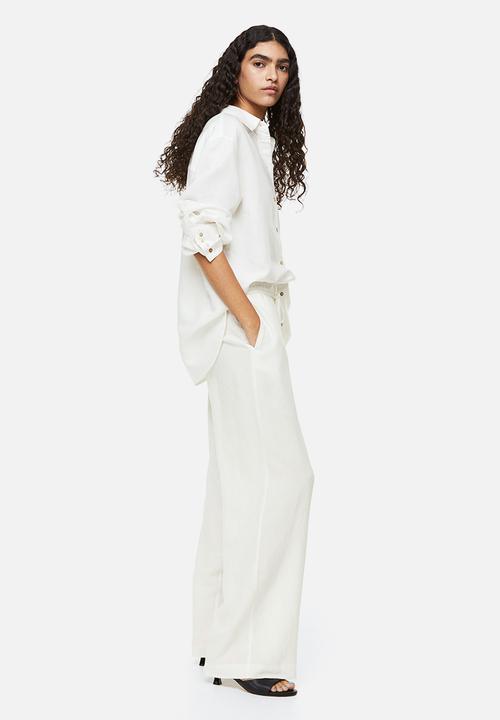 H&M - Drawstring trousers - white