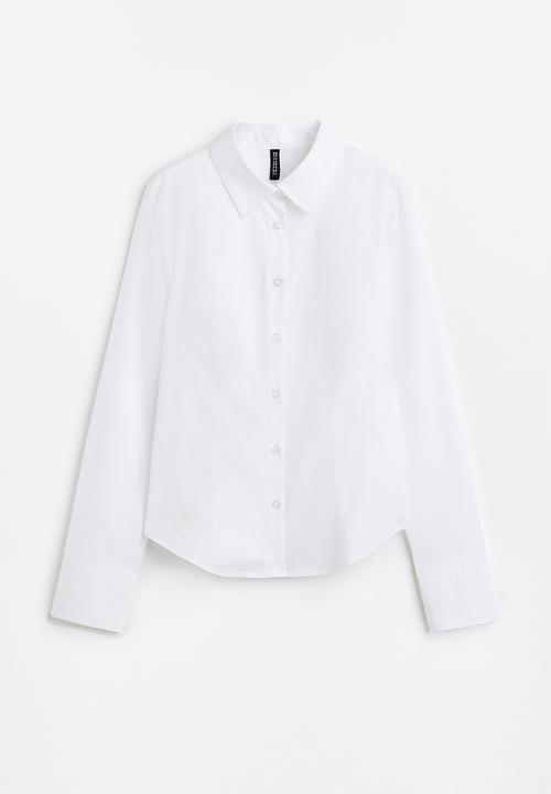 H&M - Fitted poplin shirt - white