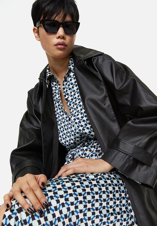 H&M - Tie-belt shirt dress - blue/patterned 
