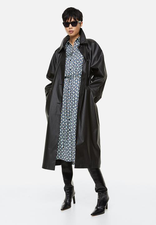 H&M - Tie-belt shirt dress - blue/patterned 