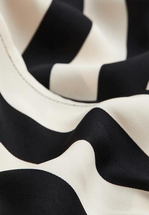 H&M - Wrap dress - cream/black striped 