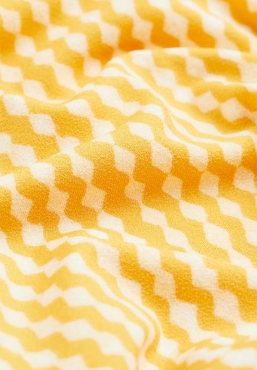 H&M - Square-neck jersey dress - yellow/patterned