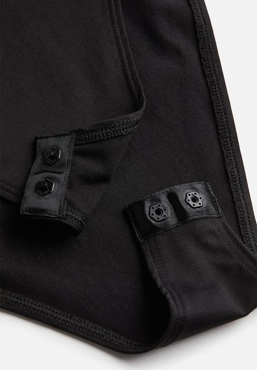 H&M - Lace-trimmed body - black