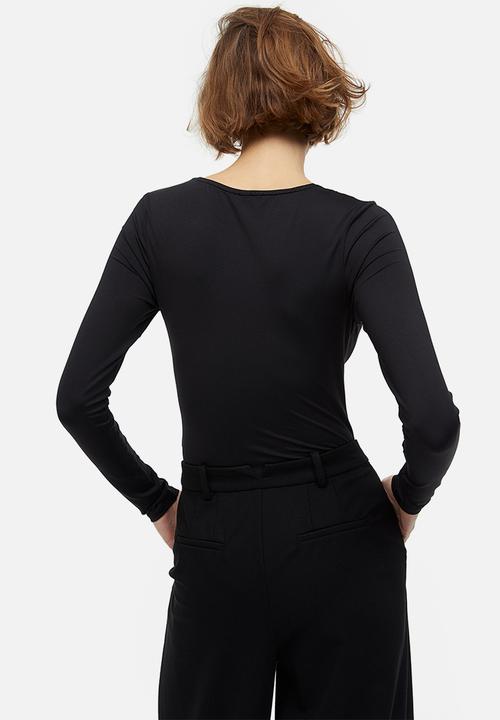 H&M - Lace-trimmed body - black