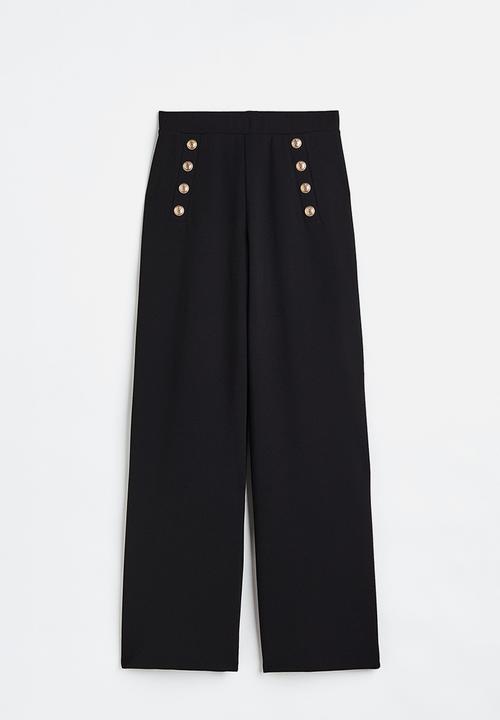 H&M - Button-front trousers - black