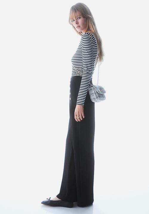 H&M - Button-front trousers - black