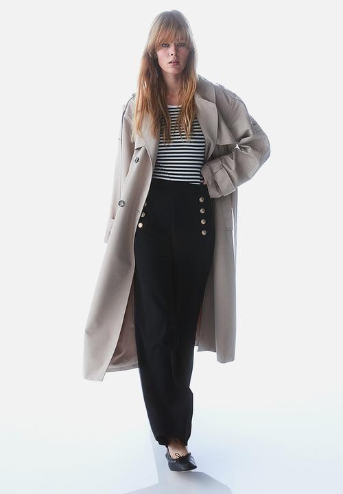 H&M - Button-front trousers - black