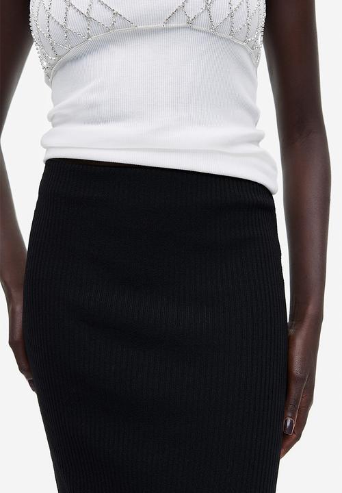 H&M - Rib-knit skirt - black