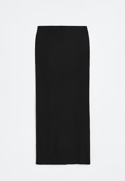 H&M - Rib-knit skirt - black