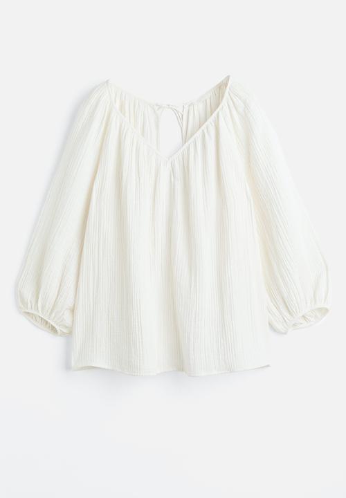 H&M - Crinkled blouse - white