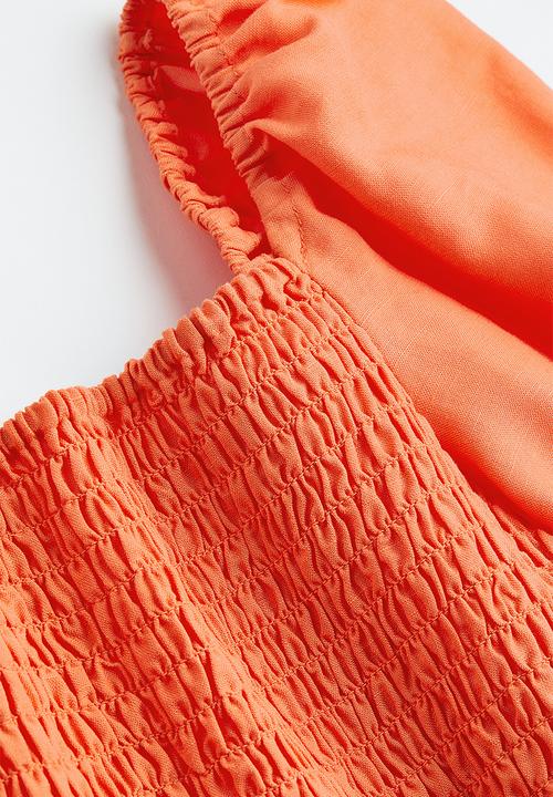 H&M - Smocked cropped top - orange