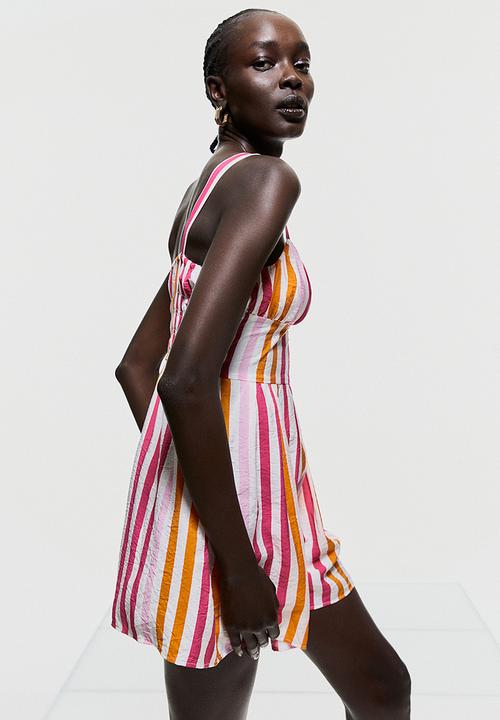 H&M - Playsuit - cerise / striped 