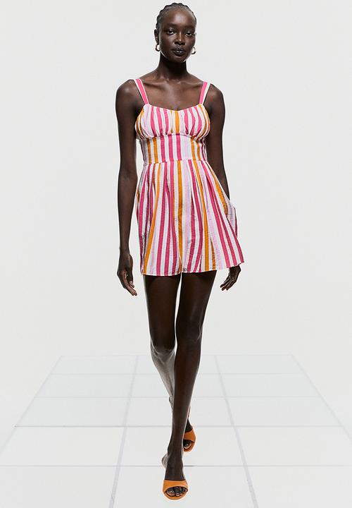 H&M - Playsuit - cerise / striped 