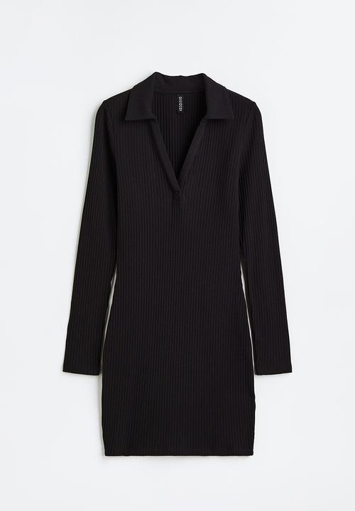 H&M - Collared bodycon dress - black