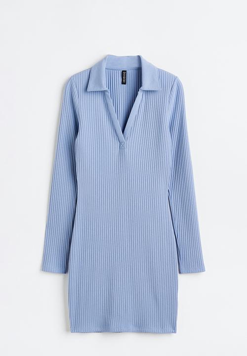 H&M - Collared bodycon dress - blue