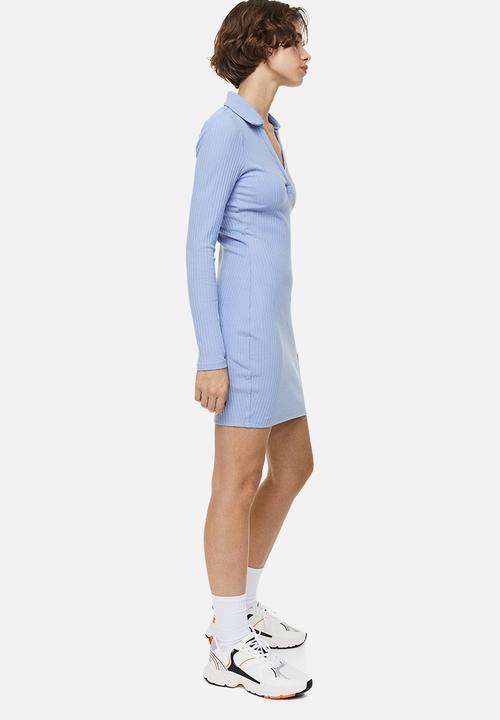 H&M - Collared bodycon dress - blue